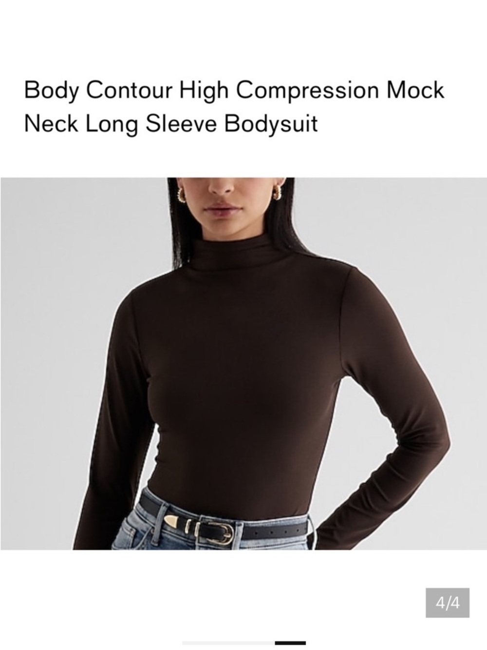 Body Contour High Compression Mock Neck Long Sleeve Bodysuit - black.